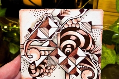 Tile created at Session 3 of the Mindful Marks Workshop, August 2026 - Class lead by Katrina Etherington CZT